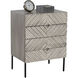 Noemi 32 X 24 inch Light Grey / Black Night Stand